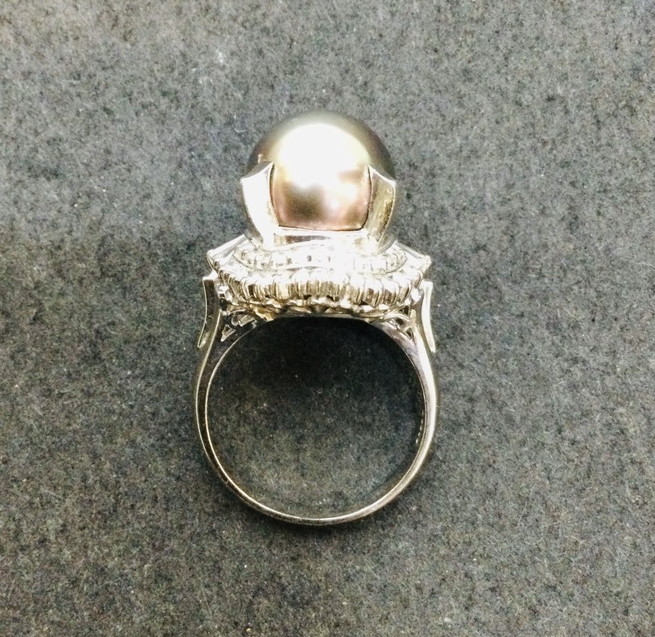 黒蝶パール&#038;メレダイヤ0.6ct プラチナリング 高価買取り致しました。