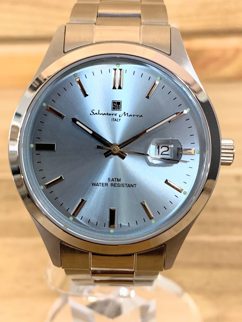 【高く売る方法】 サルバトーレ マーラ Salvatore Marra イタリー 腕時計 SM-24107-2 水色文字盤の買取価格
