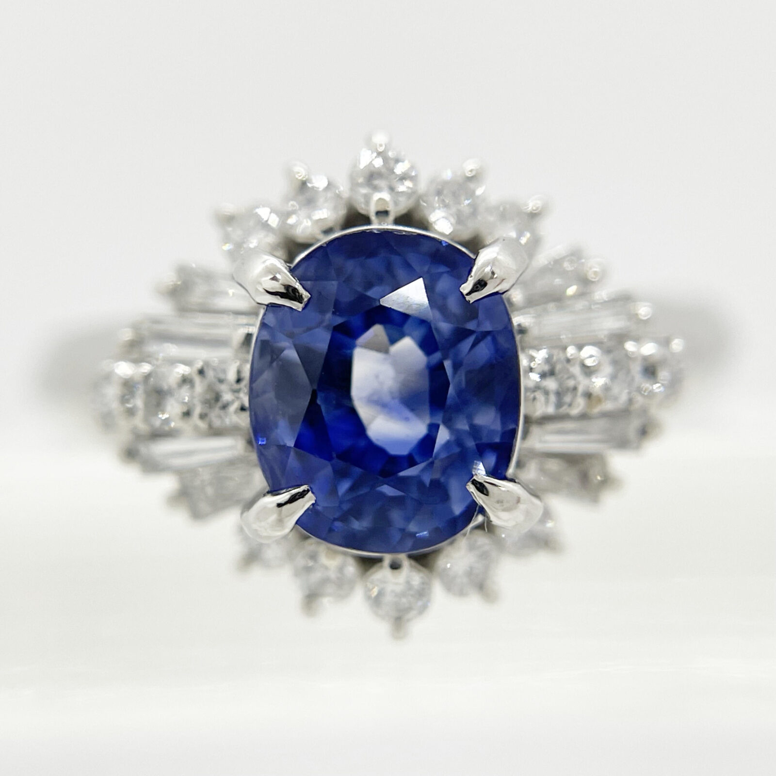 Pt900 サファイア1.80ct メレダイヤモンド デザインリング プラチナ お買取りいたしました！