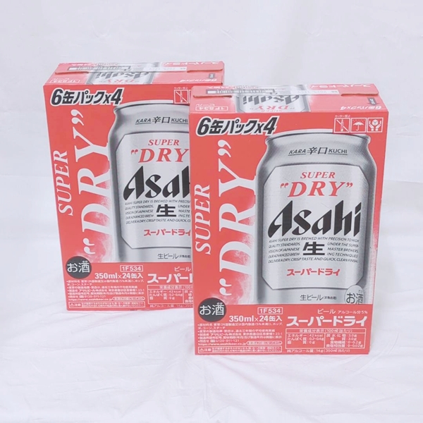 アサヒ 生ビール スーパードライ 350ml 24缶入 2箱をお買い取りいたしました♪