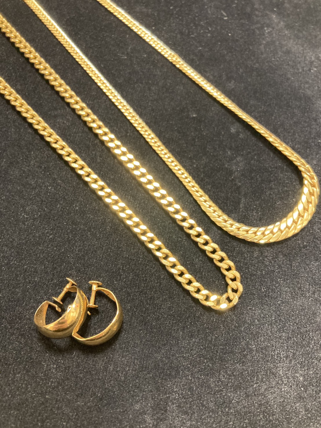 K18 喜平ネックレス×2、K18 イヤリング