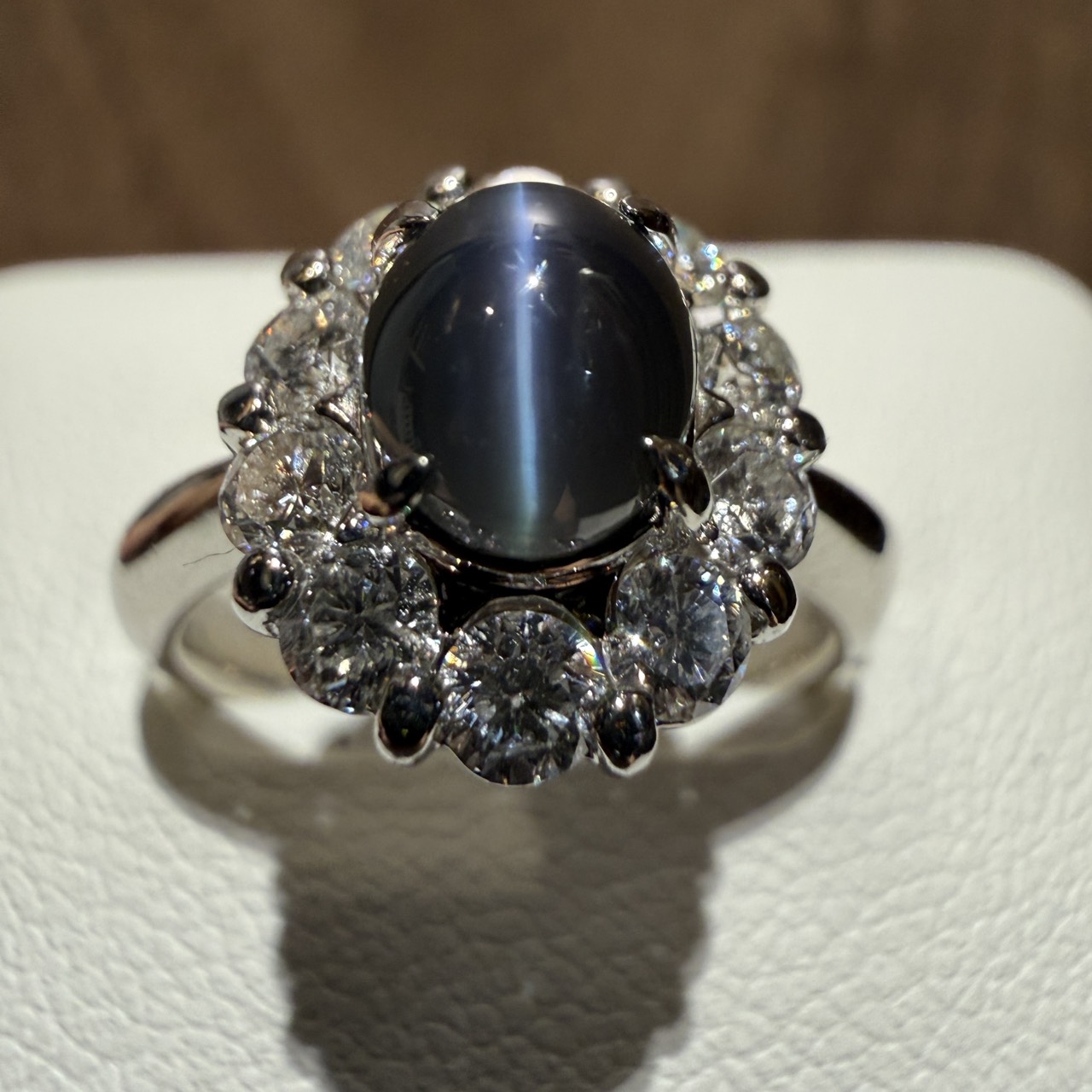 アレキサンドライトキャッツアイ1.46ct ダイヤ0.85ctリング高価買取