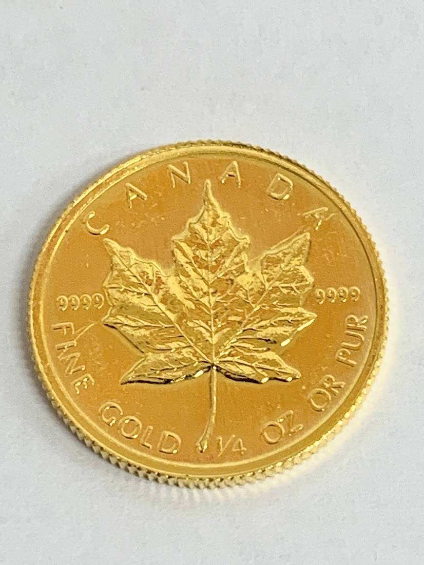 【高く売る方法】K24 メイプルリーフ金貨 1/4oz(7.7g)の買取価格の買取価格