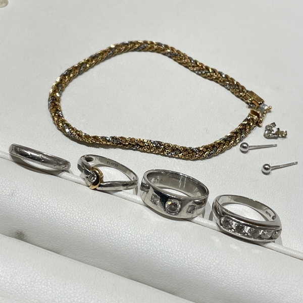 Pt900 ダイヤリング・コンビブレスレット 静岡市 貴金属買取