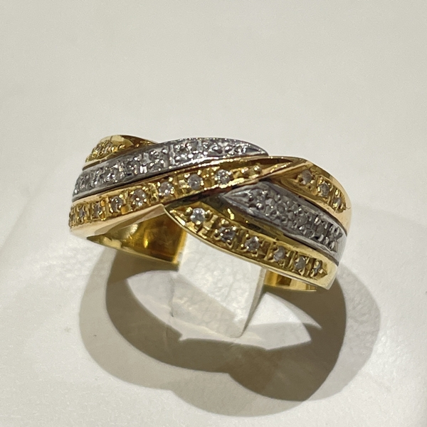 K18 Pt900 コンビリング0.19ct　静岡市 貴金属買取