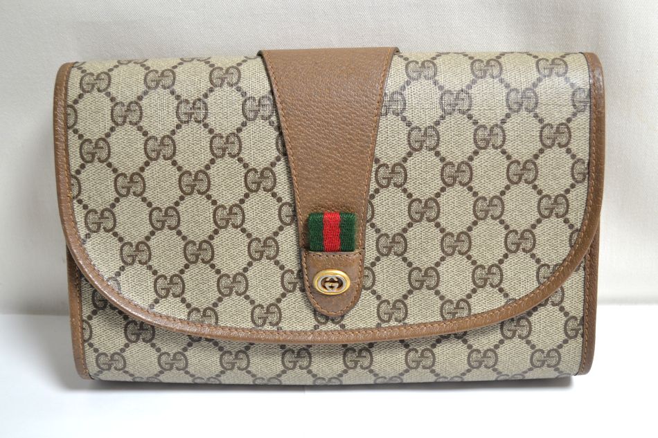 半田店 中古 OLD GUCCI セカンドバッグ 89 01 030 61411 シェリーライン ブラウン系 PVC GGスプリーム クラッチバッグ ヴィンテージ メンズ レディース オールドグッチ USED品 買取させて頂きました。