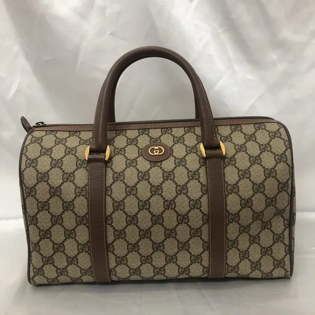 GUCCI グッチ GG柄 ハンドバッグ PVC×レザー ミニボストンバッグ 高価