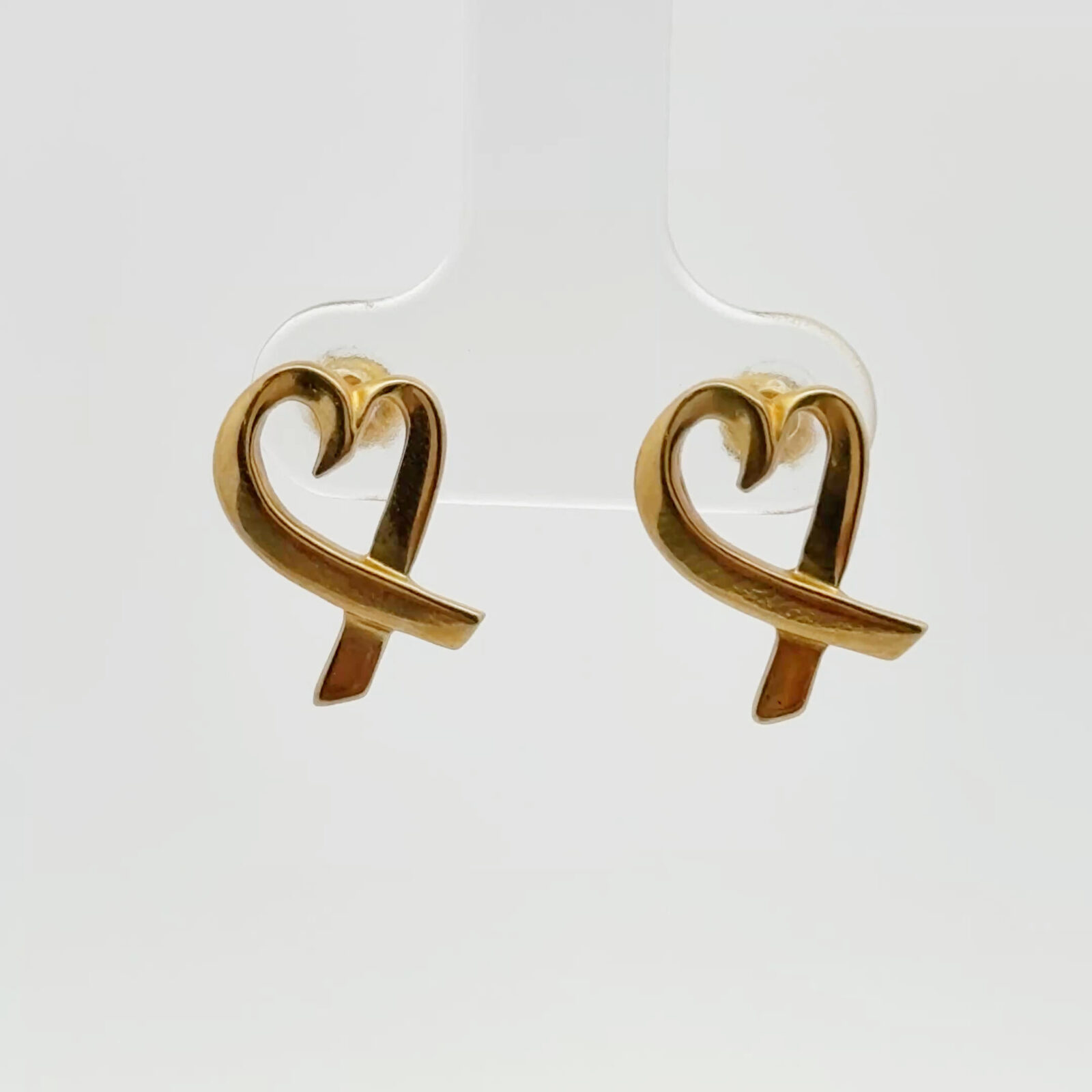 Tiffany&Co. ティファニー ラビングハート ピアス 750 イエロー