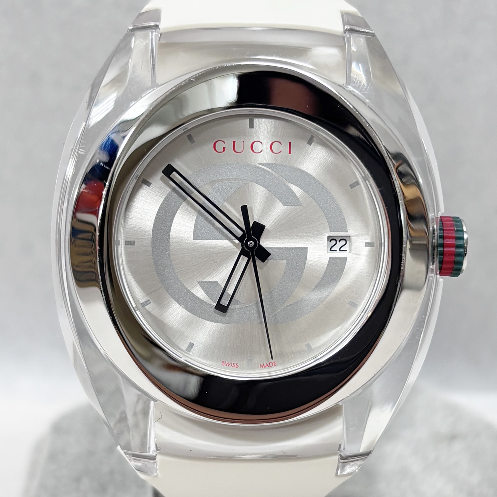 GUCCI グッチ シンク 137.1 シルバー クリア ホワイト メンズ腕時計 お買取りいたしました！