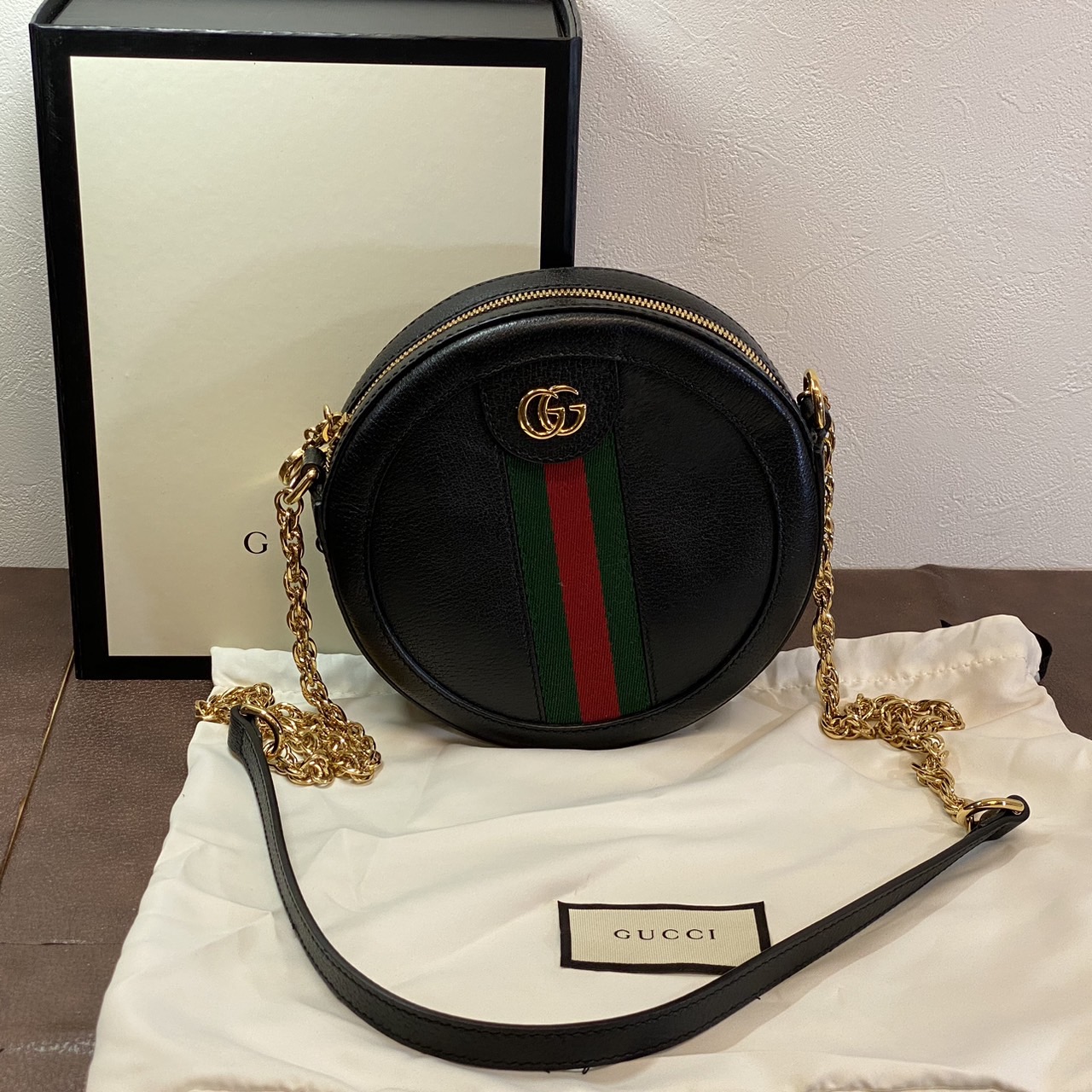 グッチ】GUCCI GGマーモント×シェリーライン チェーンショルダーバッグ 