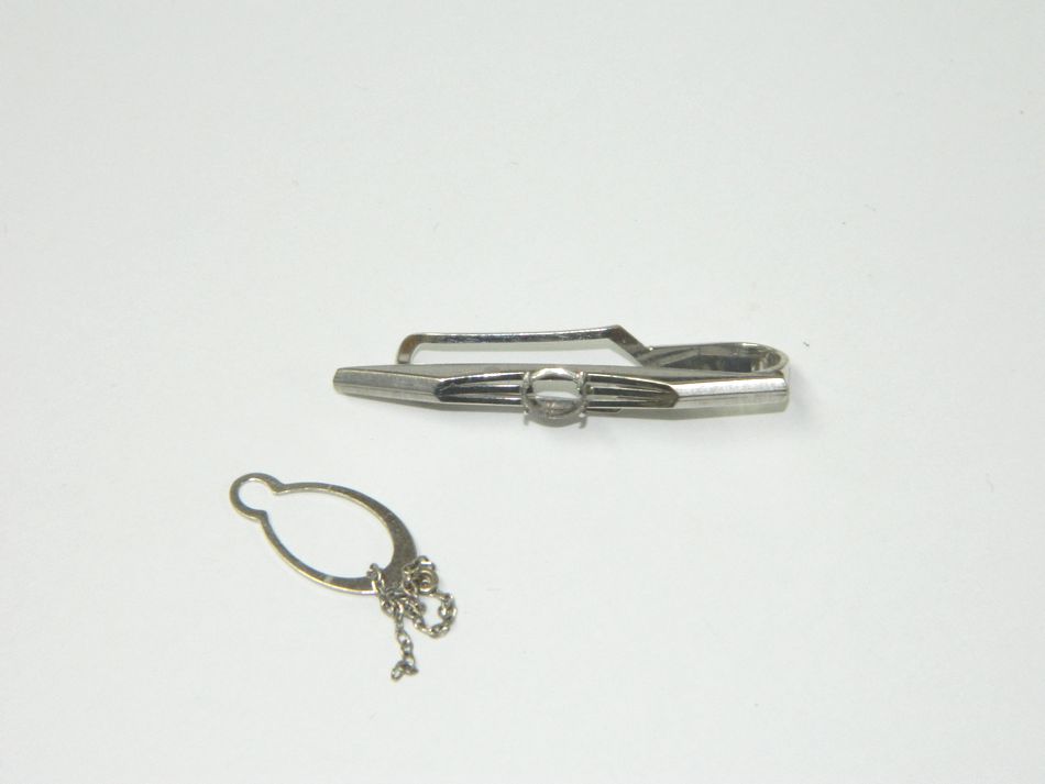 WG K14 ホワイトゴールド ネクタイピン K14WG（14金ホワイトゴールド） ネクタイピン /カフスボタンの