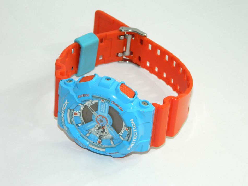 半田店 中古 動作品 CASIO G-SHOCK デジアナ ライトブルー オレンジ