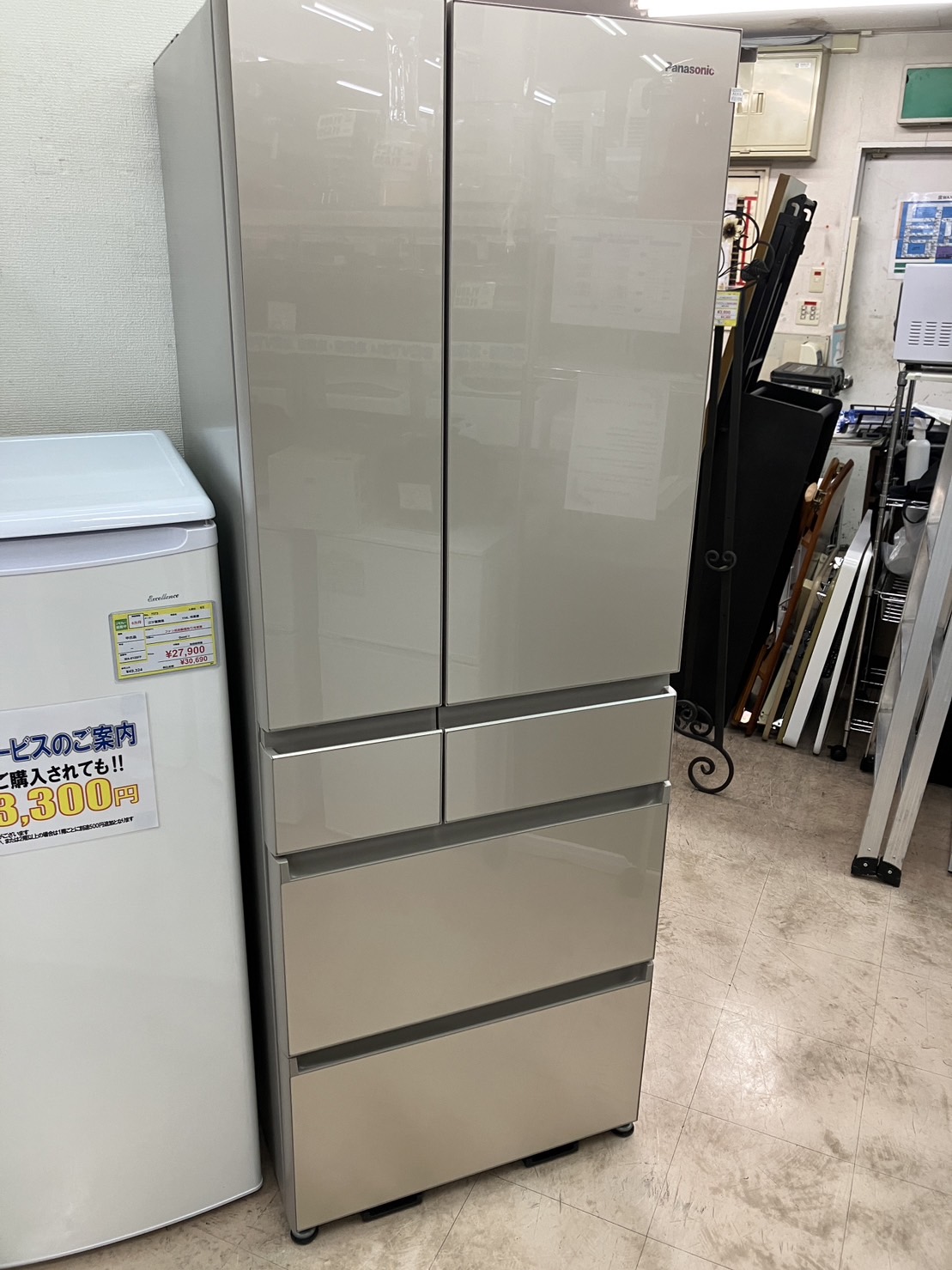 愛品館市原店】Panasonic 2021年製 501L 6ドア冷蔵庫 NR-F507PX-W 愛市