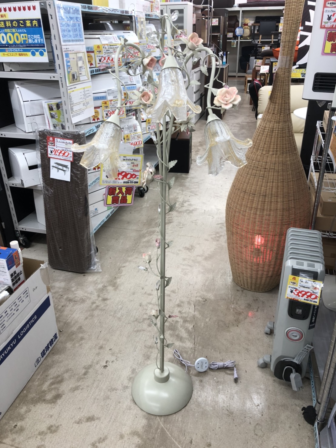 フラワーモチーフ フロアスタンド ヨーロピアン アンティーク スタイル 