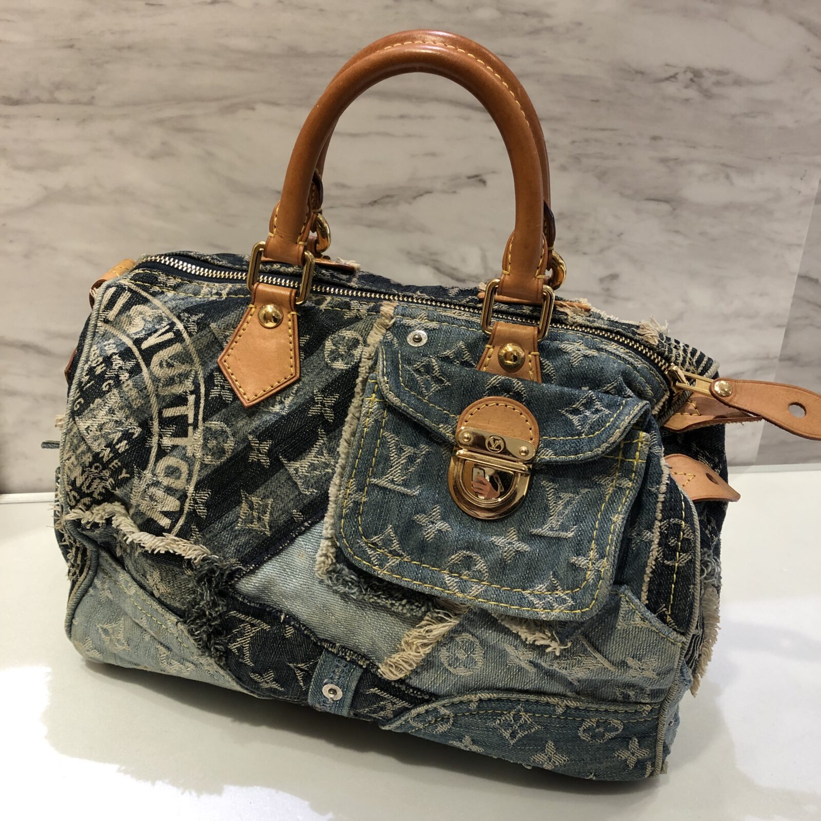 ルイヴィトン デニム パッチワーク スピーディ30 M95380】ブランド