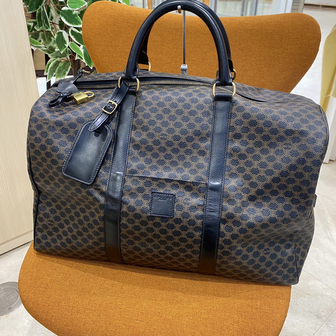 CELINE マカダム柄 ボストンバッグ 旅行カバン CELINE(セリーヌ) macadam pattern boston bag マカダム柄 ボストン