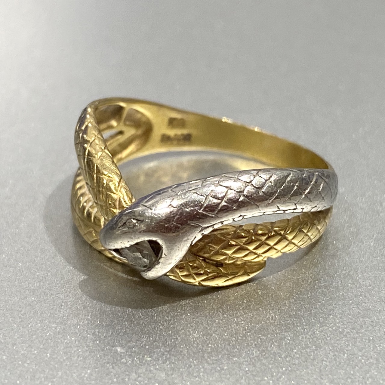 プラチナ ゴールド コンビ リング 中古 ドロップランコントルコンビリング K18YGpt900プラチナゴールド