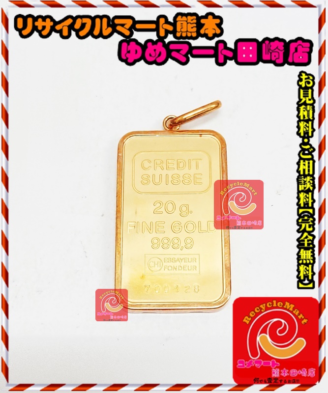 TOKURIKI/徳力 インゴット 30g ペンダントトップ K24ゴールド 24