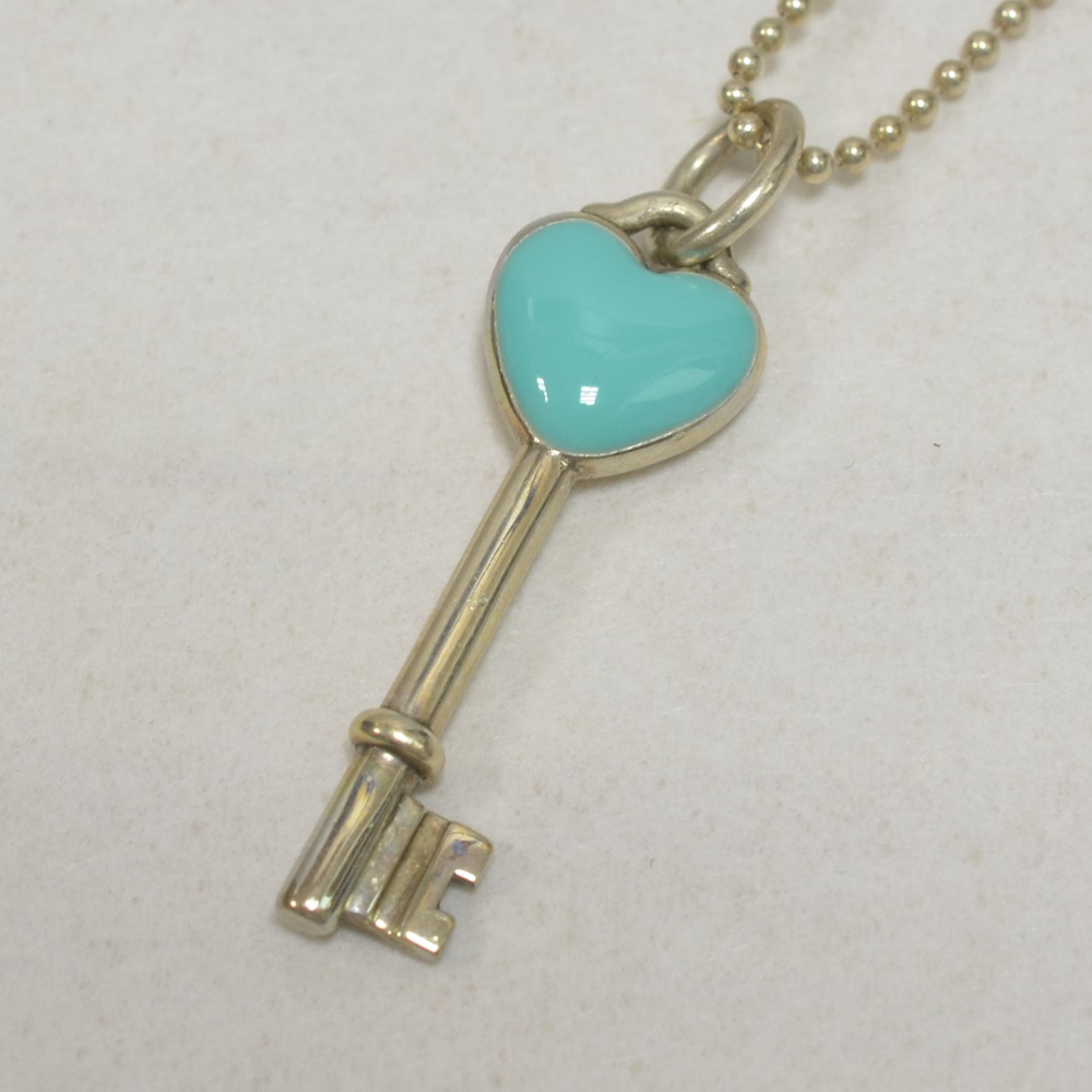 TIFFANY&Co. ティファニー ハートキー エナメル チャーム ペンダントトップ シルバー レディース